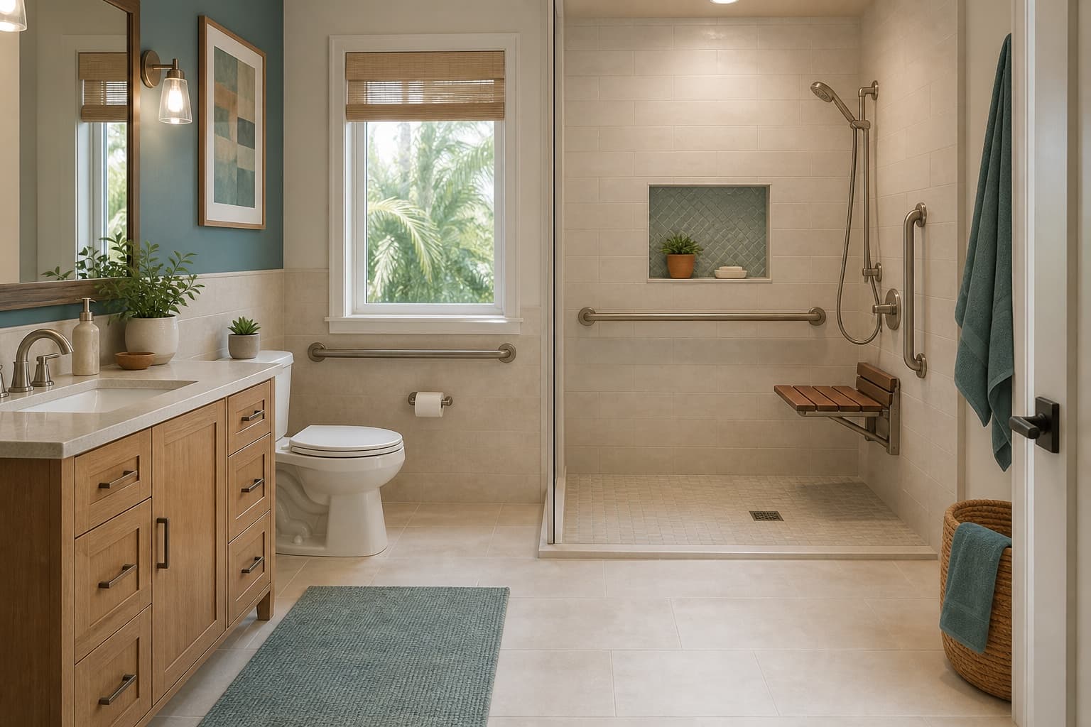 Accessible bathroom designed for safer daily routines